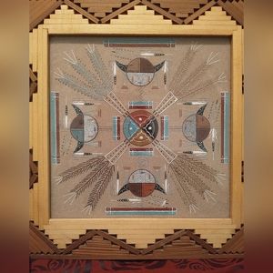 "The Four Houses of the Sun" Native American Sand Painting by Alfred Allen